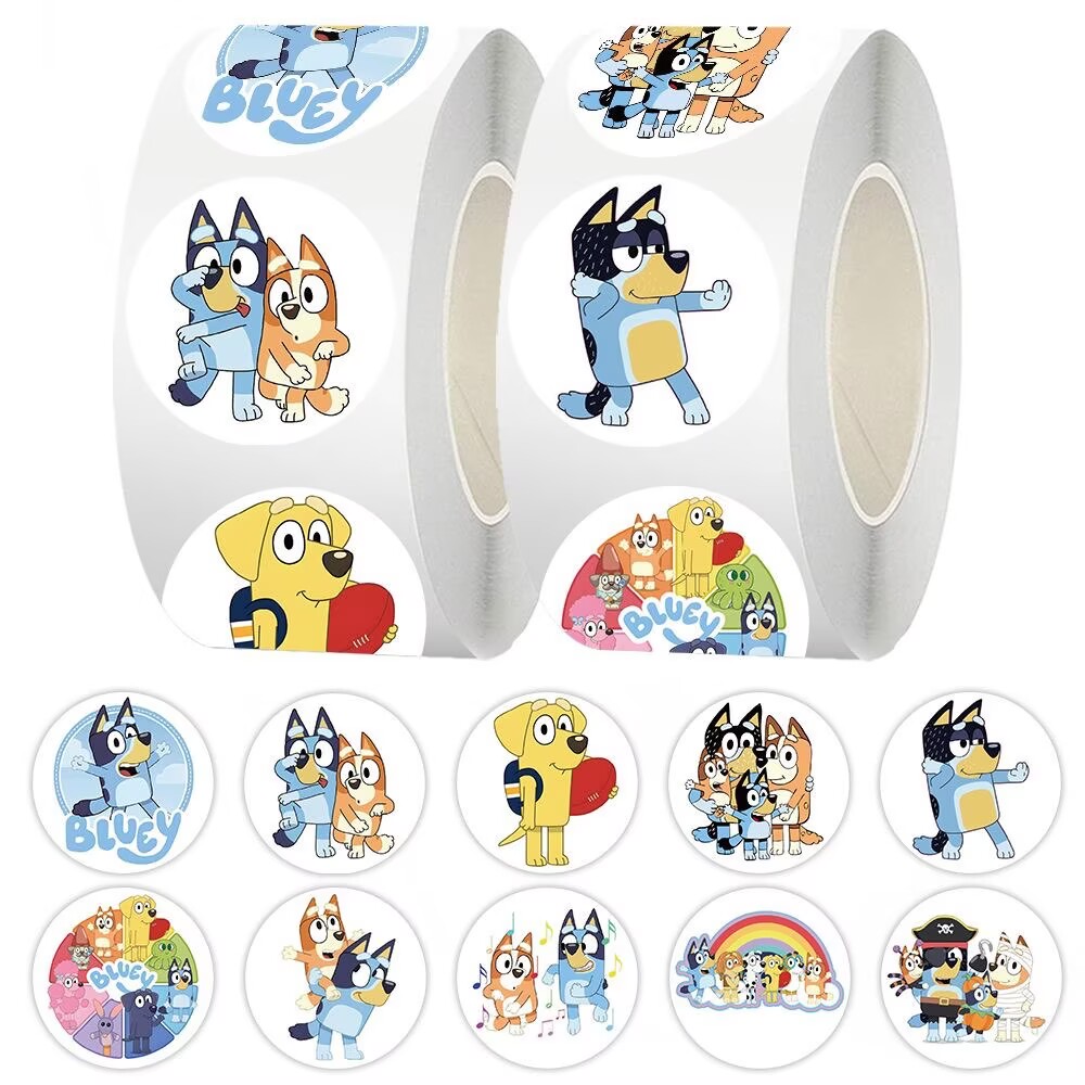 Laptop Accessories For Gift - 500pcs/1000PCS Roll Cartoon Bluey Family Animation