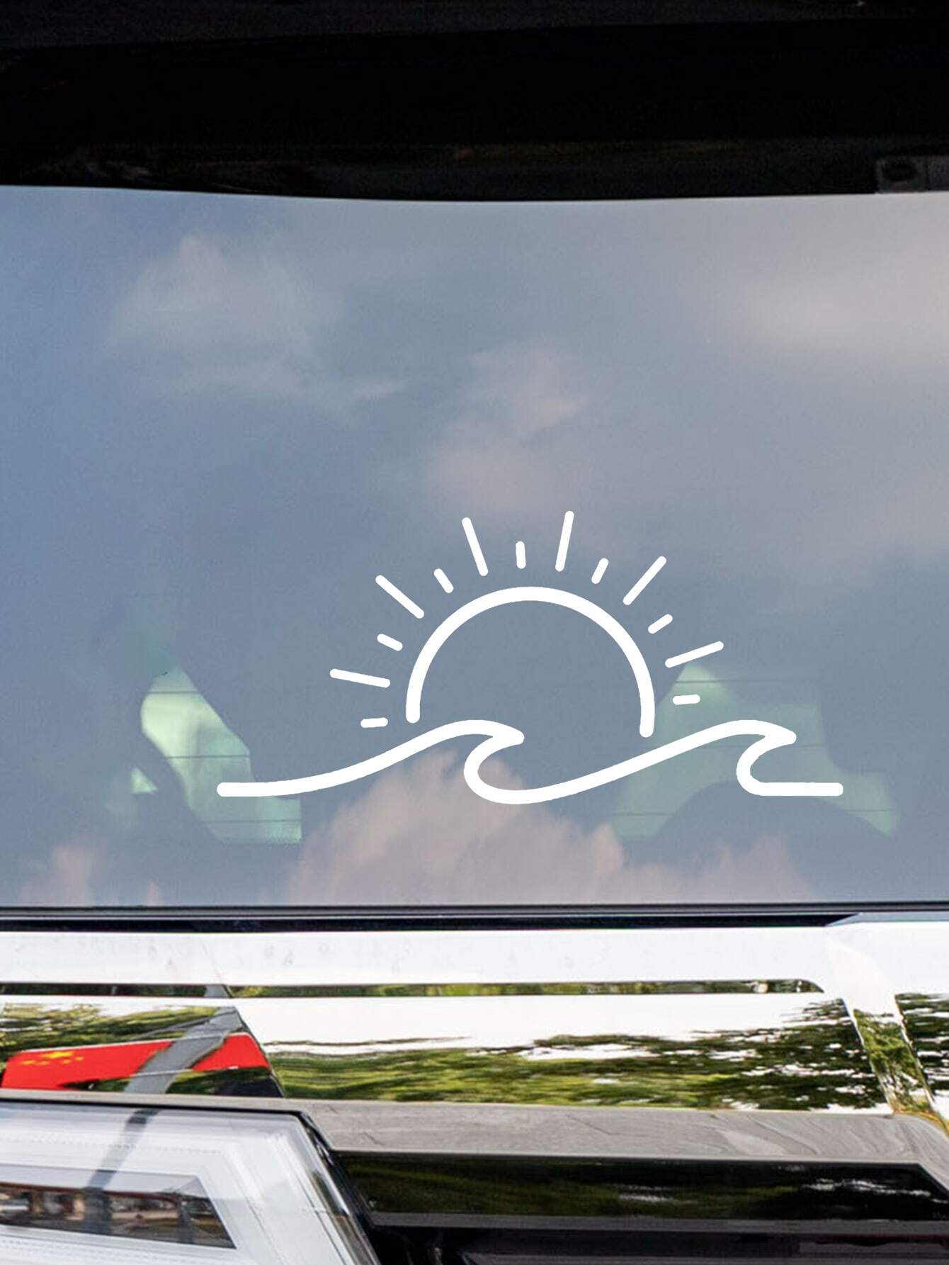Laptop Accessories For Gift - 1pc White 30*15cm Sun Wave Car