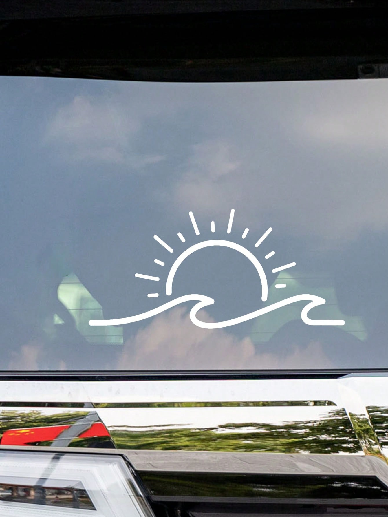 1pc White 30*15cm Sun Wave Car - Laptop Accessories For Gift avaliação e preço
