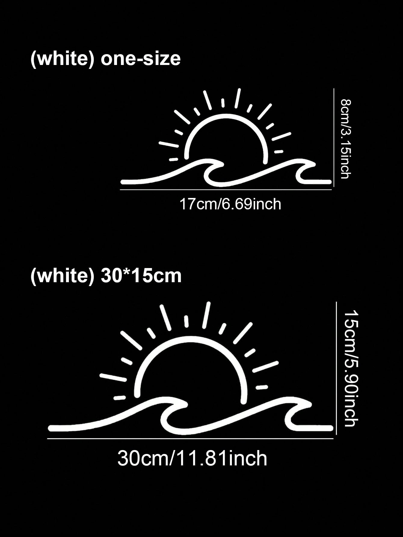 1pc White 30*15cm Sun Wave Car - Laptop Accessories For Gift avaliação e preço
