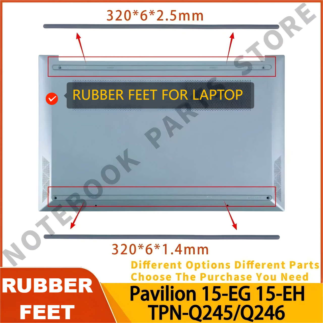 Rubber Feet for HP Pavilion 15 - Laptop Repair Accessories avaliação e preço